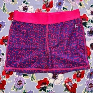 Danskin L 10-12 Dance Gymnastics Shorts 3” Inseam Pink Purple Elastic Waist